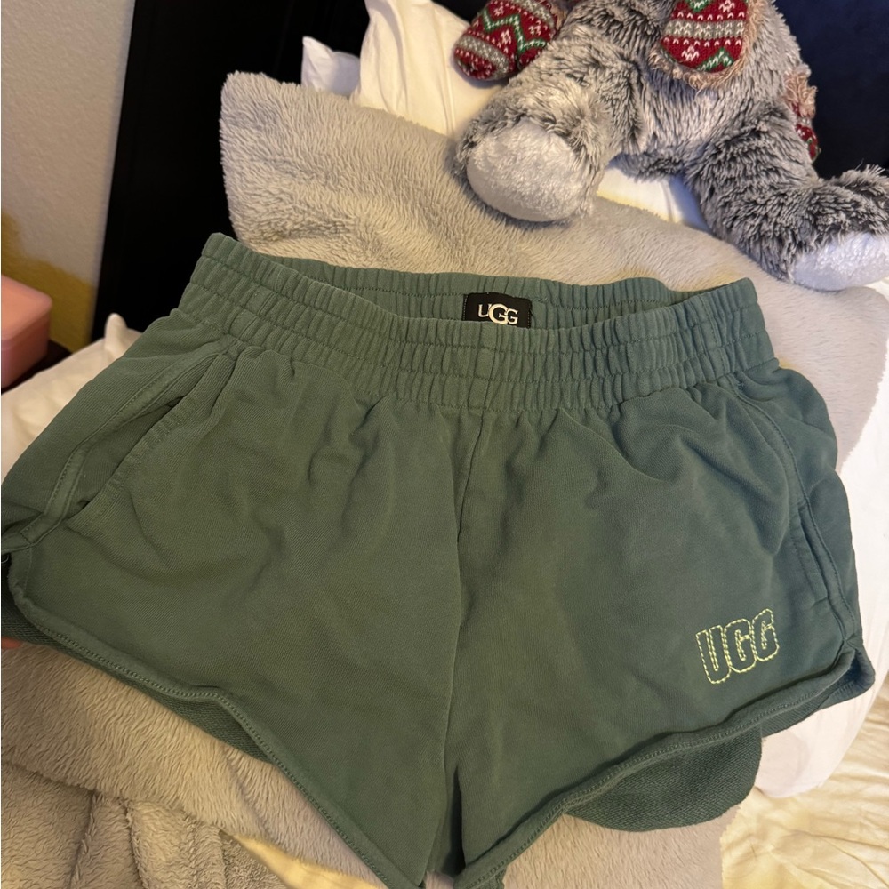 UGG Olive Fleece Lounge Shorts - Picture 2 of 3